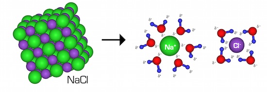 NaCl dissolving