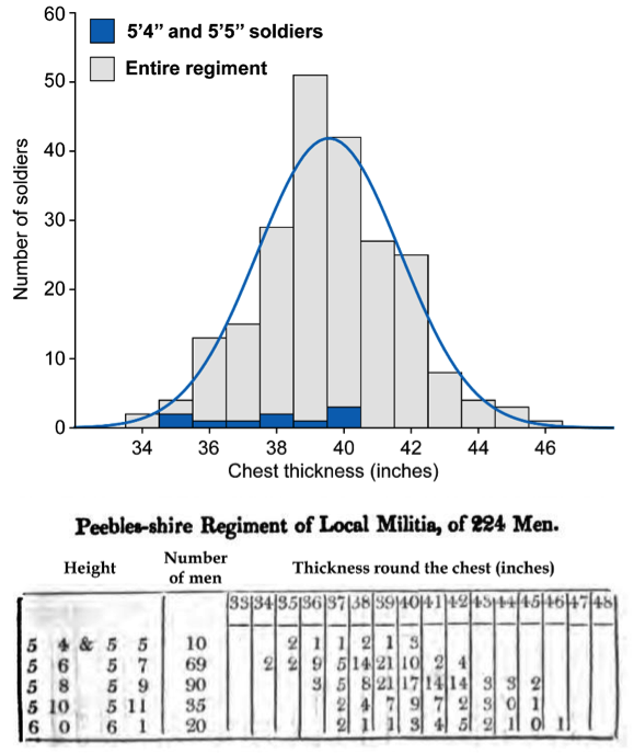 Chest width distribution