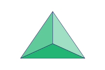 Depiction of a single silicate tetrahedron