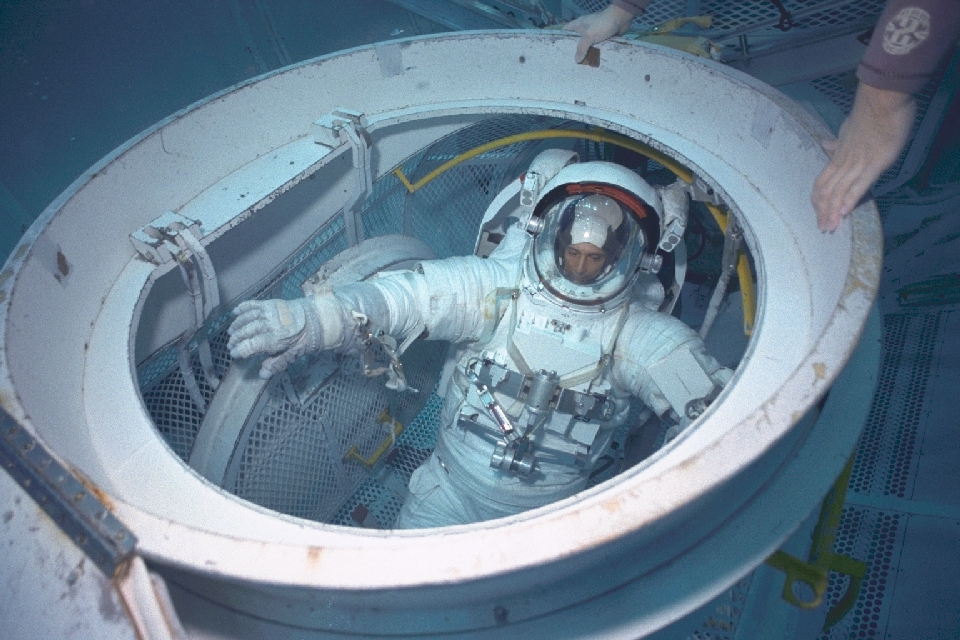 Astronaut underwater training