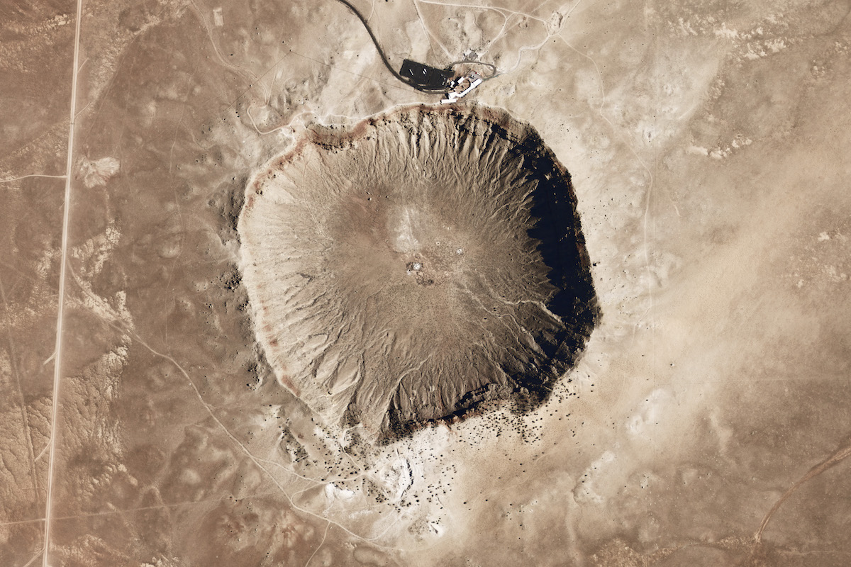 Figure 6: Meteor Crater, Arizona, formed 50,000 years ago and recognized as such by 1903.