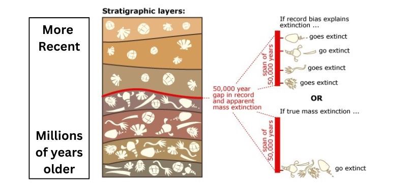 Figure 6: Hypothetical layers of sediments with fossils.